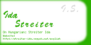 ida streiter business card